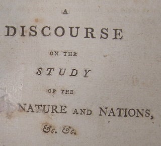 Item #68-1563 A Discourse On The Study Of The Nature And Nations, &c., &c. Sir James Mackintosh