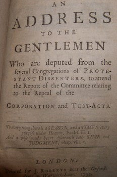 Item #68-1564 An Address To The Gentlemen Who Are Deputed From The Several Congregations of...