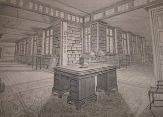 Item #68-1970 The Library, Lambeth Palace. Roffem Robert Cabbel, After F. Nash, engr