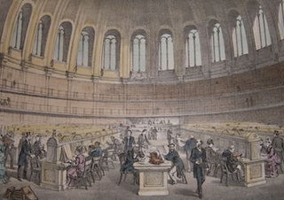 Item #68-1983 Reading Room In British Museum. Hand-colored engraving. From Cassell's Old and New...