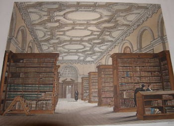 Item #68-2032 Public Library. Rudolph Ackermann, D. Havell, after F. Mackenzie, 1764 - 1834, sculp, fl. 1791 - 1831, art.