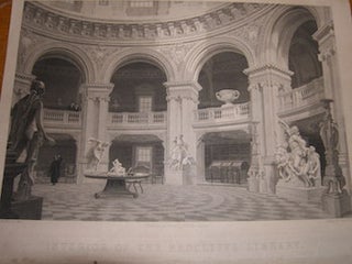 Item #68-2037 Interior Of The Radcliffe Library. The Oxford Almanack. Henry Le Keux, after F....