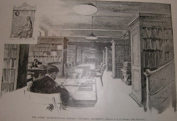 Item #68-2051 The Avery Architectural Library, Columbia University. Vol. XLII, No. 2145. Harper's Weekly, G. W. Peters, art.