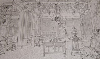 Item #68-2074 The Library, Abbotsford. R. Bell, W. Allan, Sir Walter Scott, engrav., after, 1771...