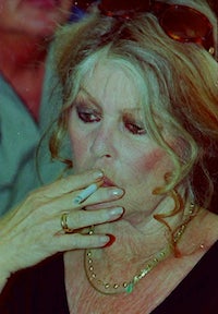 Item #68-2183 Brigitte Bardot. Strip of Five Color Negatives. At the Cannes Film Festival, June...