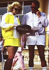 Alain Cinquini (1941 - 2021) (phot) - Roger Moore & Barbara Sinatra. Eight Color Slides. Pro Celebrity Tennis Tournament 1987