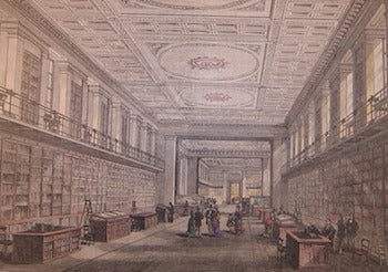 Item #68-2473 The King's Library, British Museum, in 1880. After F. Watkins, Swain, illustr., engraving.