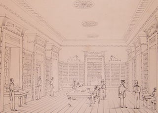 Item #68-2476 Civil And Military Library Devonport. John Foulston, J. Grieve, arch., print