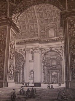 Nave Grande Di S. Petro In Vaticano. 1987 Reprint. Inc Ridgefield, Rossini, Arch.