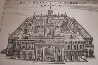 Item #68-2496 The Royall Exchange Of London. 17th Century British Etcher