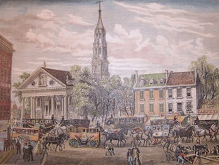 Item #68-2500 The Old Broadway Stages In 1831. From A Print in "Valentine's Manual." D. T. Valentine