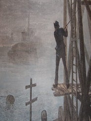 Item #68-2504 The Fog-Bell. Edwin Austin Abbey