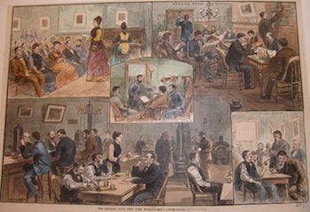 Item #68-2510 The Lebanon Club--New York Working-Men's Coffee House. W. P. Snyder, Harper's Weekly.