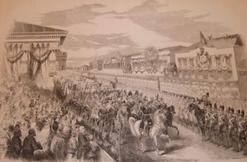 Item #68-2558 Solemn Entry Of The Emperor of Russia Into Moscow--From A Lithograph Published By A. Rudner, Moscow. Illustrated London News, October 18, 1856. Illustrated London News, after A. Rudner, litho.