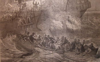 Item #68-2610 Loss Of The "Northfleet" In The British Channel--The Captain's Farewell. Harper's Weekly, March 1, 1873. Harper's Weekly, after Arthur Hopkins, art.