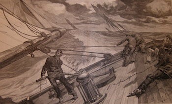 Item #68-2628 Going Ahead--[Sketched On Board A Leading Yacht In A Regatta Off Cowes, Isle Of Wight]. Harper's Weekly, June 26, 1875. Harper's Weekly, after Edward John Gregory, art.