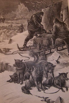 Item #68-2633 In The Arctic Regions Preparing For A Sledge Journey Over The Ice. Harper's Weekly, April 1, 1876. Harper's Weekly.