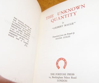 Item #68-2687 The Unknown Quantity by "Glibert Mauge." Numbered 54 of 800. Glibert Mauge, Shane...