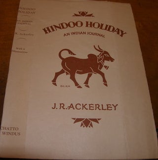 Item #68-2751 Dust Jacket for Hindoo Holiday: An Indian Journal. J. R. Ackerley