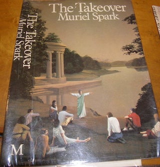 Item #68-2759 Dust Jacket for The Takeover. Muriel Spark, Peter Goodfellow, jacket art