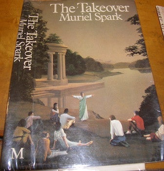 Item #68-2759 Dust Jacket for The Takeover. Muriel Spark, Peter Goodfellow, jacket art.