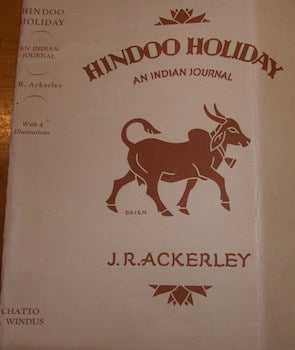 Item #68-2771 Dust Jacket for Hindoo Holiday: An Indian Journal. J. R. Ackerley