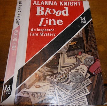 Item #68-2773 Dust Jacket for Blood Line: An Inspector Faro Mystery. Alanna Knight, Martin White, jacket art.