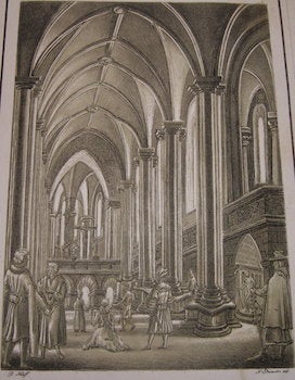 Item #68-2820 Interior Of A Gothic Church. Pieter The Elder Neeffs, after, lith, N. Strixner