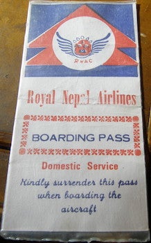 Item #68-2885 Royal Nepal Airlines Boarding Pass. Royal Nepal Airlines