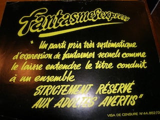 Item #68-2900 Fantasme Sexpress. Promotional Poster. La Lithotyp