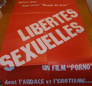 Item #68-2954 Libertes Sexuelles. Un Film "Porno". Promotional Poster. Coleurs, Max Kalifa, dir