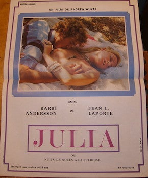 Item #68-2997 Julia, Ou Nuits De Noces A La Suedoise. Promotional Poster. Couleurs, Andrew Whyte,...