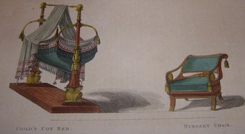 Ackermann, Rudolph (1764 - 1834) - Child's Cot Bed. Nursery Chair