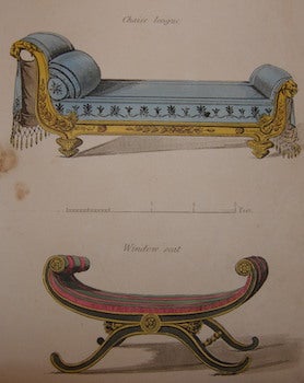 Item #68-3184 Chaise Longue, Window Seat. Rudolph Ackermann, 1764 - 1834