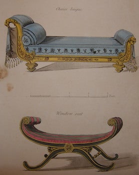 Item #68-3184 Chaise Longue, Window Seat. Rudolph Ackermann