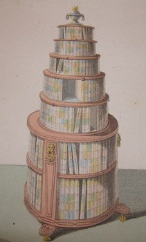 Item #68-3200 A Circular Movable Bookcase. Rudolph Ackermann, engrav
