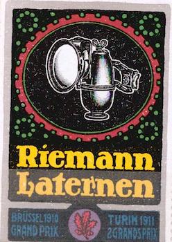 Item #68-3282 Riemann Laternen. Brussel 1910 Grand Prix. Turin 1911 2 Grands Prix. Riemann Laternen