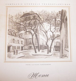 Item #68-3440 Menu. Paquebot "Ville De Bordeaux" 12 Avril 1958. Compagnie Generale...