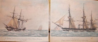 Item #68-3446 Le Sphinx & L' "Audacieuse". 19th Century French Frigates cut away from CGT Menu...