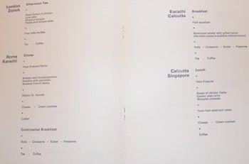 BOAC Menu. 1968 | British Overseas Airways Corporation
