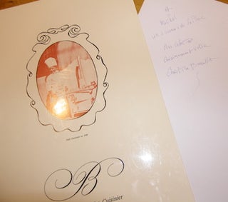 Item #68-3577 Menu, Signed by chef Christian Bourillot. Christian Bourillot Cuisinier
