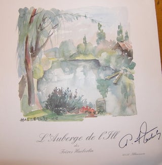 Item #68-3578 Menu, Signed by chef Paul Haeberlin. L'Auberge de l'Ill des Freres Haeberlin