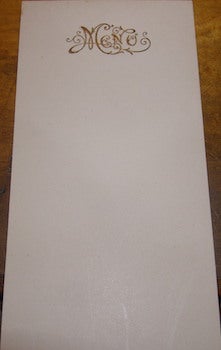 Item #68-3633 Blank Menu. With Decorative Font. 20th Century French Artist
