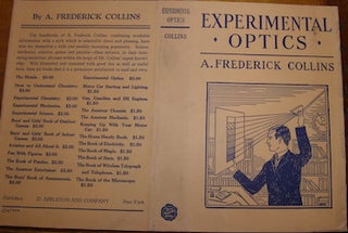 Item #68-3685 Dust Jacket only for Experimental Optics. A. Frederick Collins