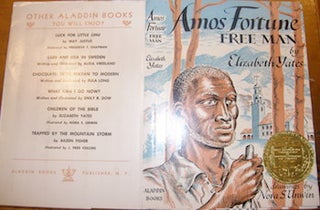 Item #68-3745 Dust Jacket only for Amos Fortune Free Man. Elizabeth Yates, Nora S. Unwin, illustr