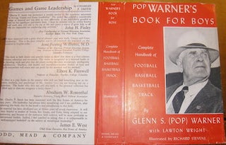 Item #68-3781 Dust Jacket only for Pop Warner's Book For Boys. Complete Handbook Of Football,...
