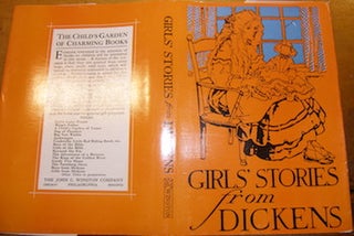 Item #68-3802 Dust Jacket only for Girls' Stories From Dickens. Charles Dickens, Elizabeth Lodor...