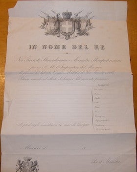 Item #68-3880 In Nome Del Re. Kingdom of Italy House Of Savoy