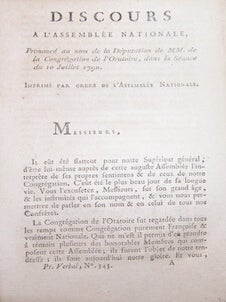 Item #68-3911 Discours à l'Assemblée nationale, prononcé au nom de la députation de MM. de la...