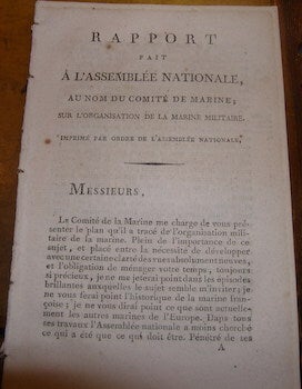 Item #68-3937 Rapport fait à l'Assemblée nationale au nom du Comité de marine. Blaise...